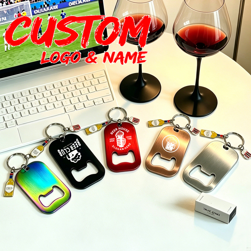 Bottle Opener Keyring - Personalisierter Flaschenöffner-Schlüsselanhänger aus Edelstahl, Individueller Bierkapselöffner,