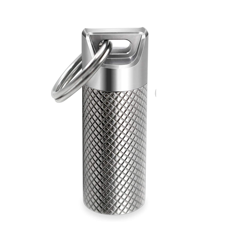 Edc Pill Carry - Titanlegierung Mini wasserdichtes Lager Schlüsselanhänger Pillendose
