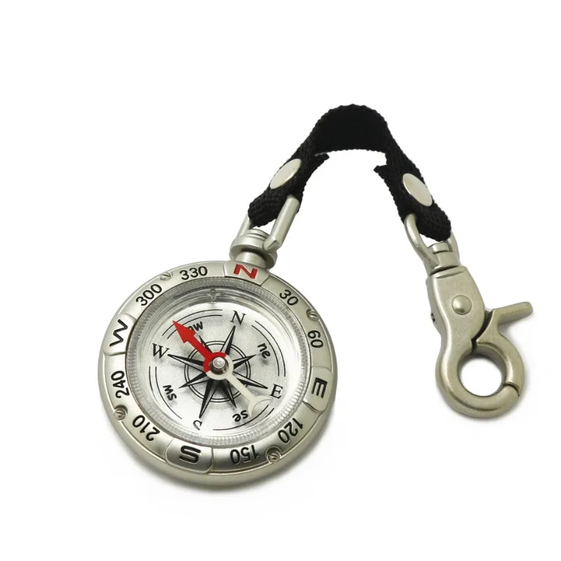 Compass Keychain Mini - GEFENSI Mini-Kompass mit Umhängeband-Schlüsselanhänger, multifunktionale professionelle