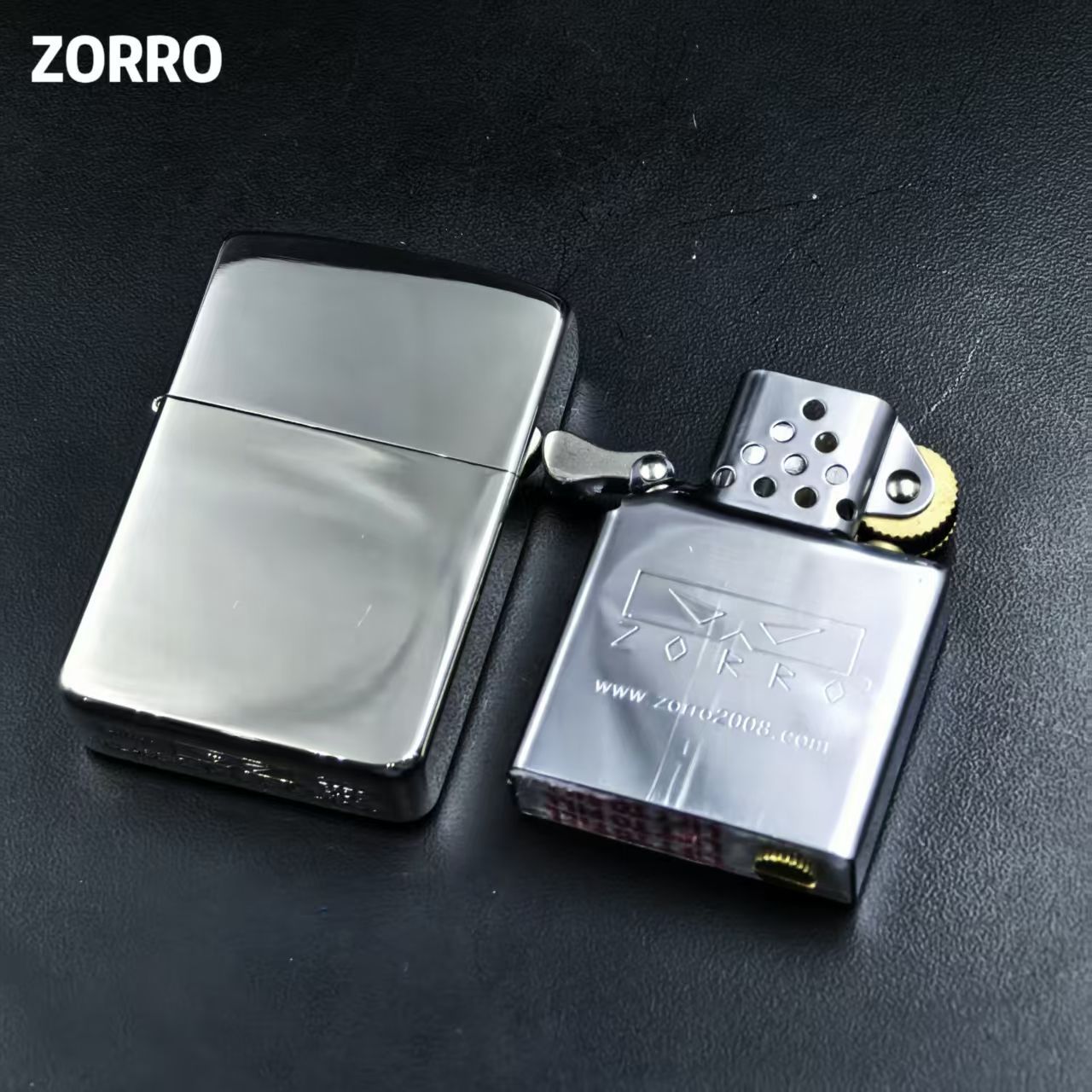 Lighter Insert Zippo - ZORRO neues 910S Nickel-Silber 1941 Feuerzeug,