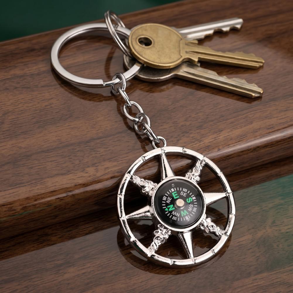 Compass Keychain Mini - Mini-Kompass-Schlüsselanhänger, Mini-Kompass-Schlüsselanhänger aus Legierung für Wandern,