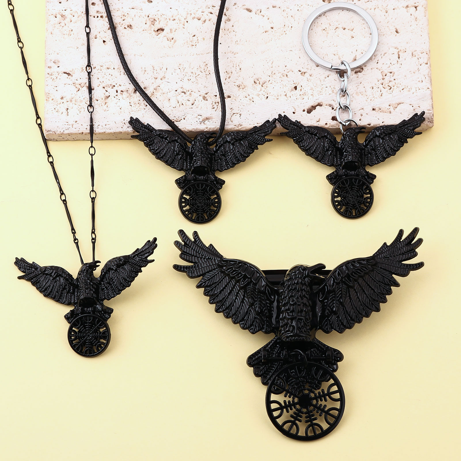 Vintage Wikinger schwarze Kräh – Compass Keychain Mini Bewertung und Preis